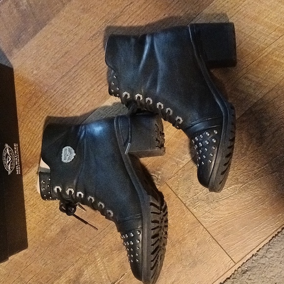 Milwaukee Performance leather Studded lace up Boots🖤😎 - Picture 8 of 15